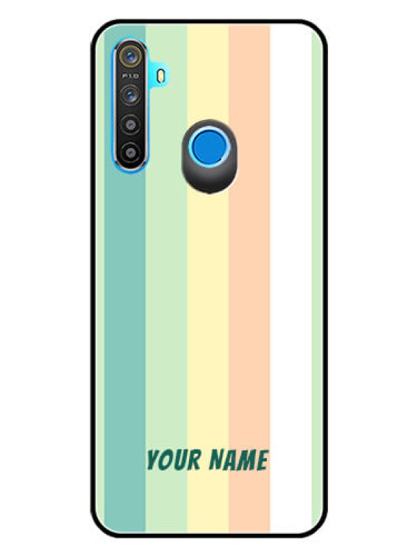 Custom Narzo 10 Photo Printing on Glass Case - Multi-colour Stripes Design