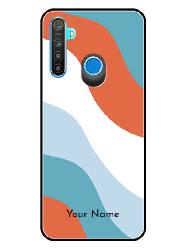 Custom Narzo 10 Custom Glass Mobile Case - coloured Waves Design