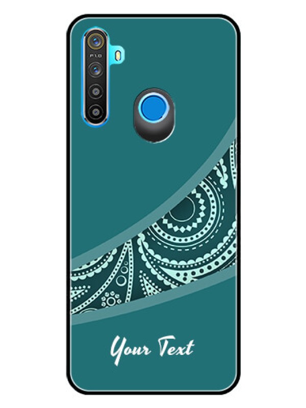 Custom Narzo 10 Photo Printing on Glass Case - semi visible floral Design