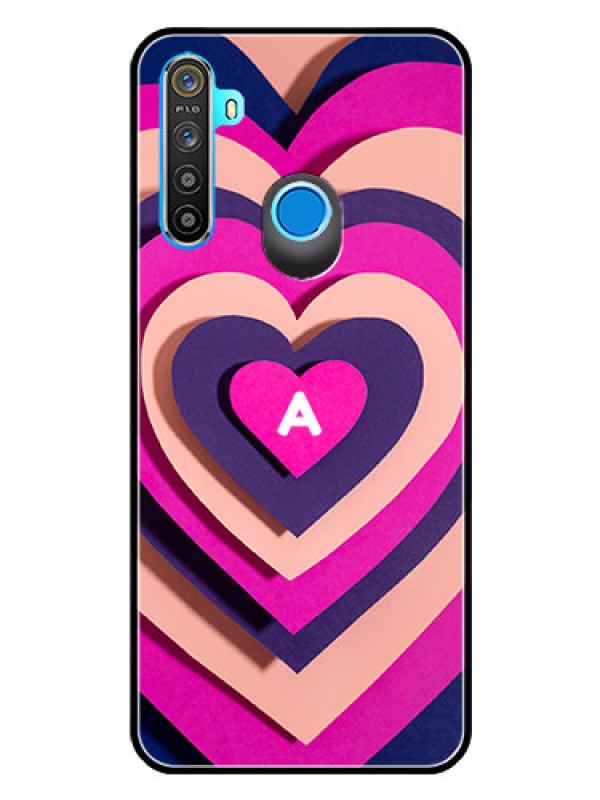 Custom Narzo 10 Custom Glass Mobile Case - Cute Heart Pattern Design