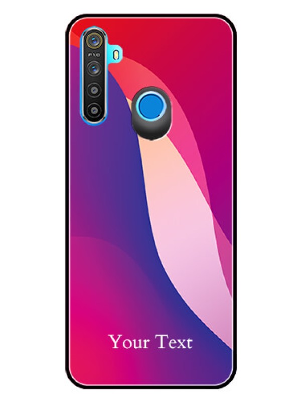 Custom Narzo 10 Personalized Glass Phone Case - Digital abstract Overlap Design