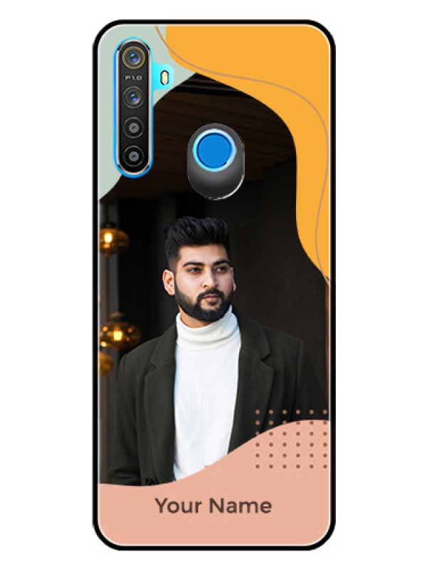 Custom Narzo 10 Personalized Glass Phone Case - Tri-coloured overlay design