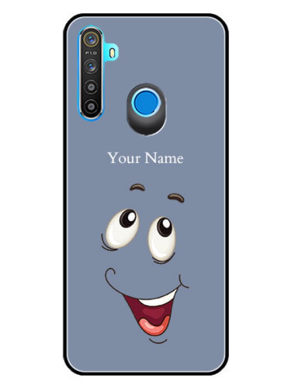 Custom Narzo 10 Photo Printing on Glass Case - Laughing Cartoon Face Design