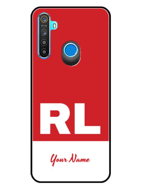 Custom Narzo 10 Personalized Glass Phone Case - dual tone custom text Design