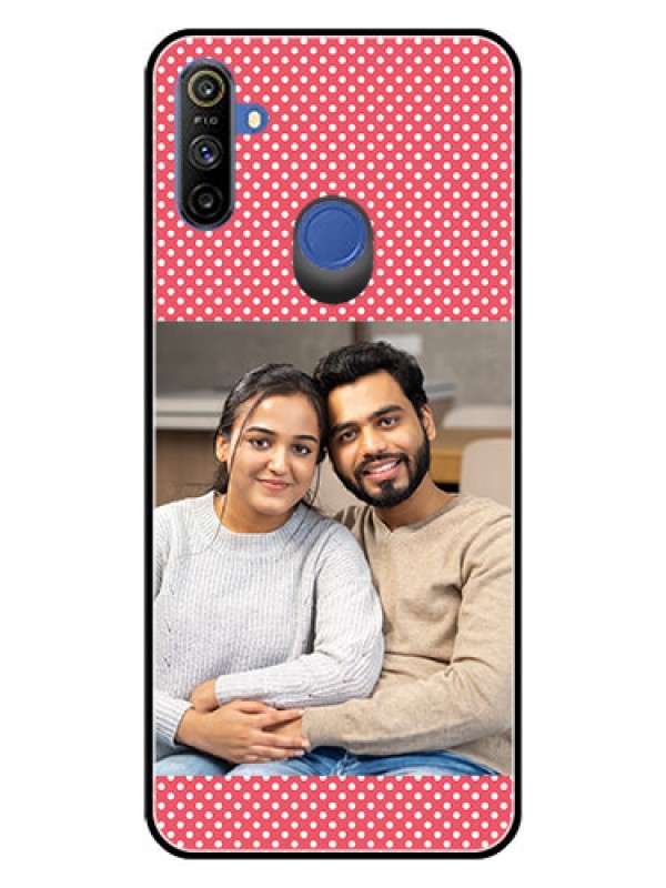 Custom Realme Narzo 10A Custom Glass Phone Case  - White Dotted Design