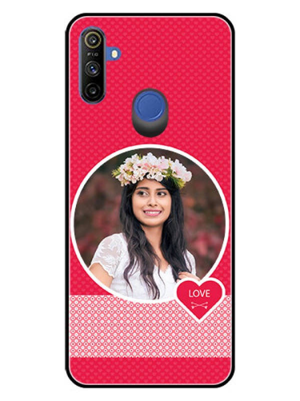 Custom Realme Narzo 10A Personalised Glass Phone Case  - Pink Pattern Design