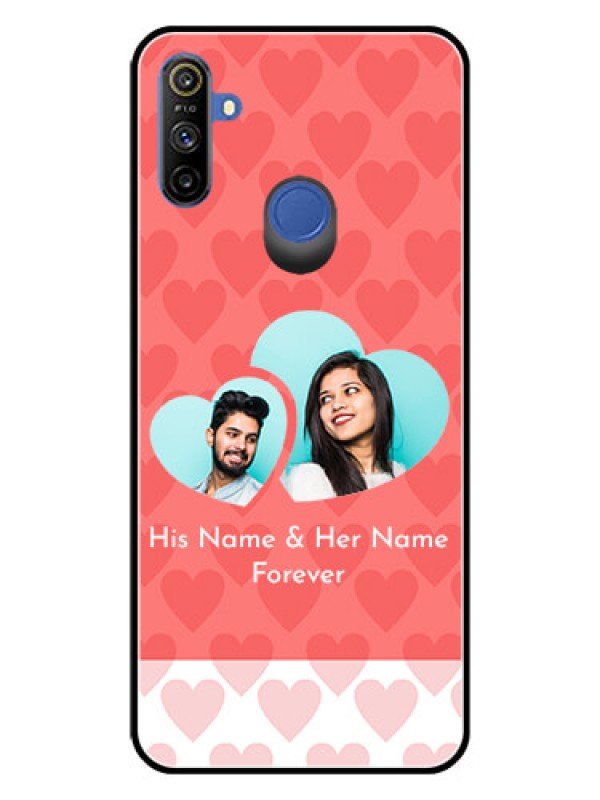 Custom Realme Narzo 10A Personalized Glass Phone Case  - Couple Pic Upload Design