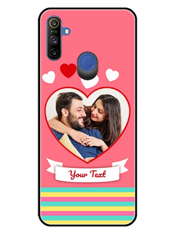 Custom Realme Narzo 10A Photo Printing on Glass Case  - Love Doodle Design