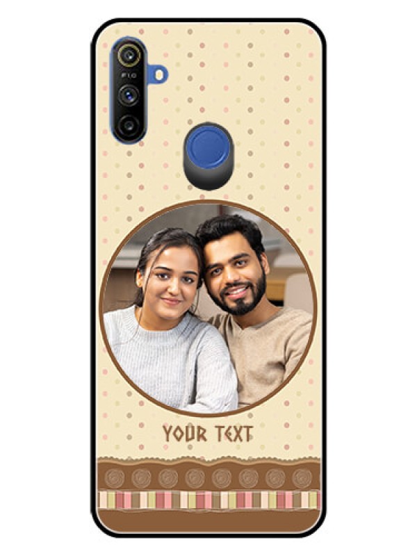 Custom Realme Narzo 10A Custom Glass Mobile Case  - Brown Dotted Mobile Case Design