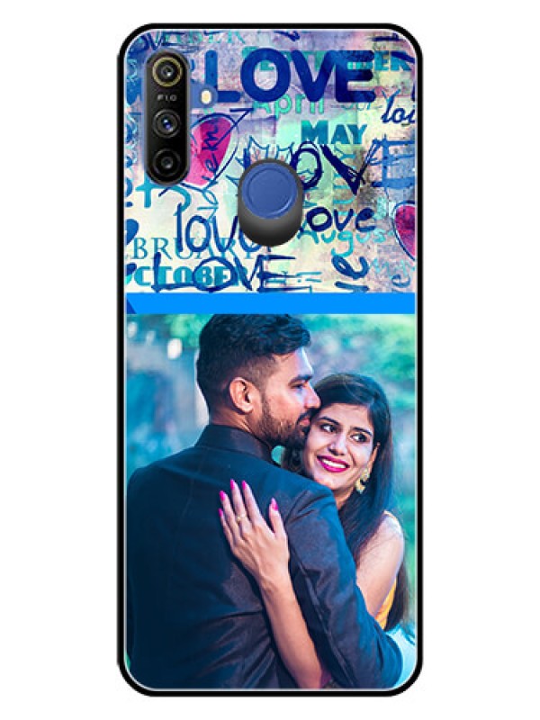 Custom Realme Narzo 10A Custom Glass Mobile Case  - Colorful Love Design