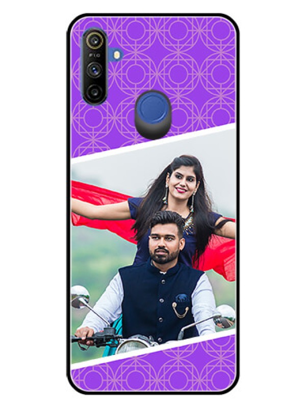 Custom Realme Narzo 10A Custom Glass Phone Case  - Violet Pattern Design