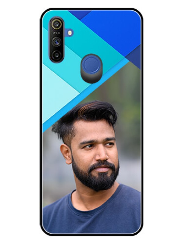 Custom Realme Narzo 10A Custom Glass Phone Case  - Blue Pattern Design