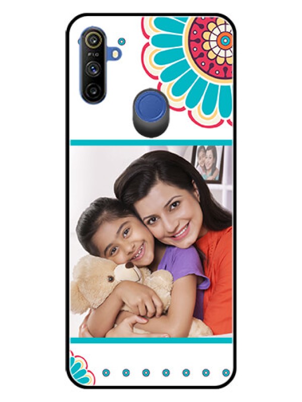 Custom Realme Narzo 10A Custom Glass Phone Case  - Flower Design