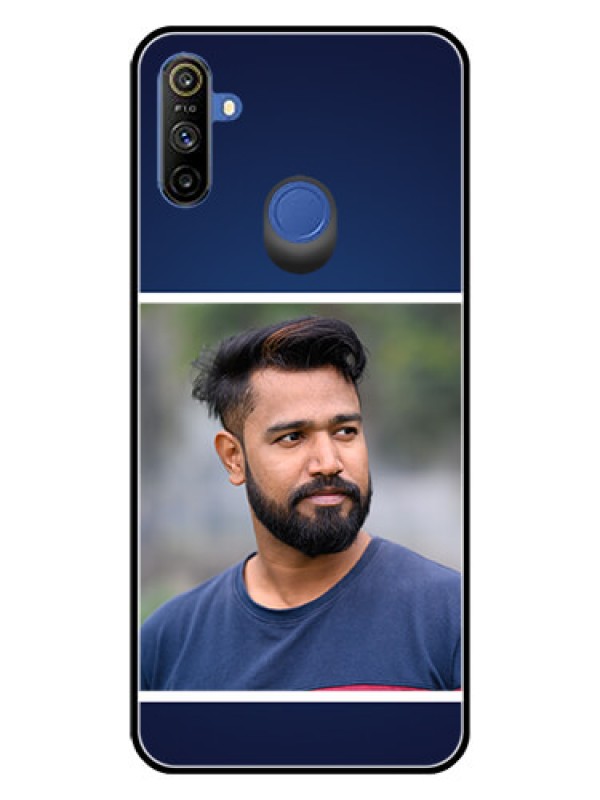 Custom Realme Narzo 10A Personalized Glass Phone Case  - Simple Royal Blue Design