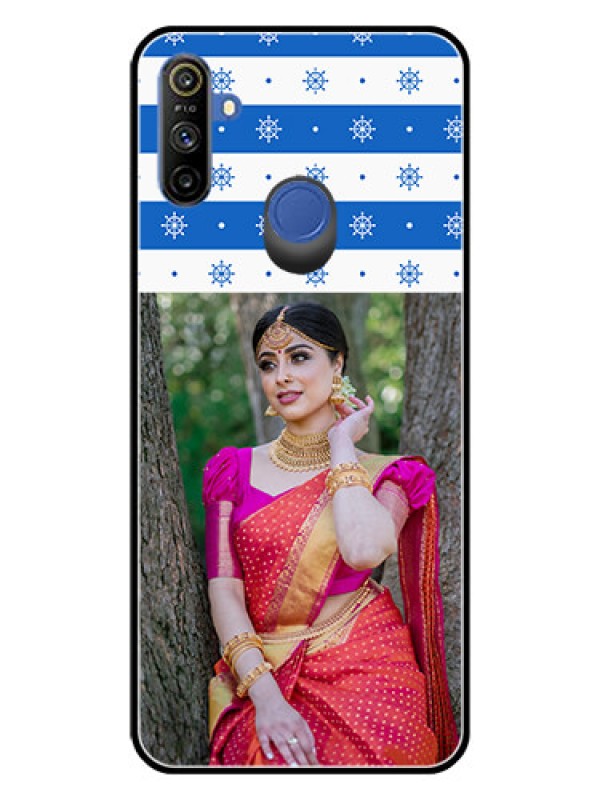 Custom Realme Narzo 10A Photo Printing on Glass Case  - Snow Pattern Design