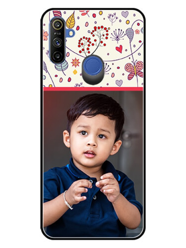 Custom Realme Narzo 10A Custom Glass Mobile Case  - Premium Floral Design