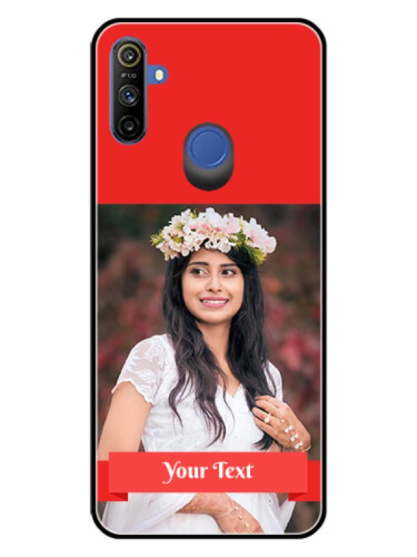 Custom Realme Narzo 10A Custom Glass Phone Case  - Simple Red Color Design