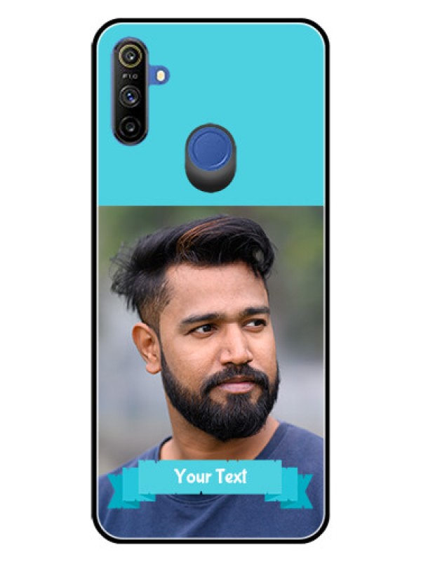 Custom Realme Narzo 10A Personalized Glass Phone Case  - Simple Blue Color Design