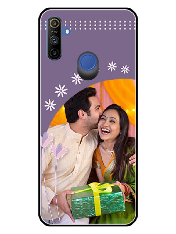 Custom Realme Narzo 10A Custom Glass Mobile Case  - Lavender flowers design 