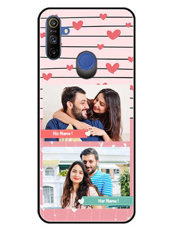 Custom Realme Narzo 10A Custom Glass Mobile Case  - Photo with Heart Design