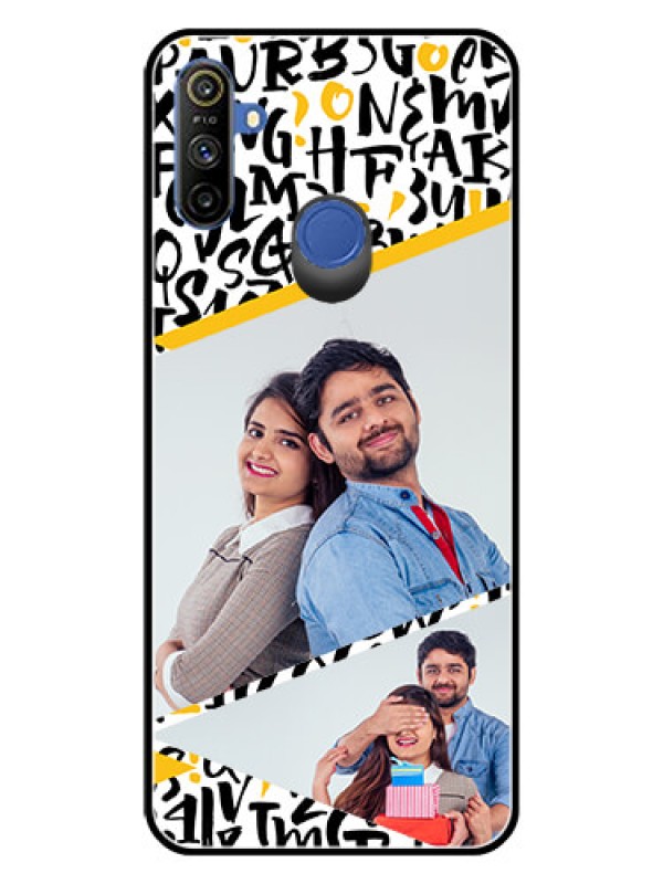 Custom Realme Narzo 10A Custom Glass Mobile Case  - Letters Pattern Design
