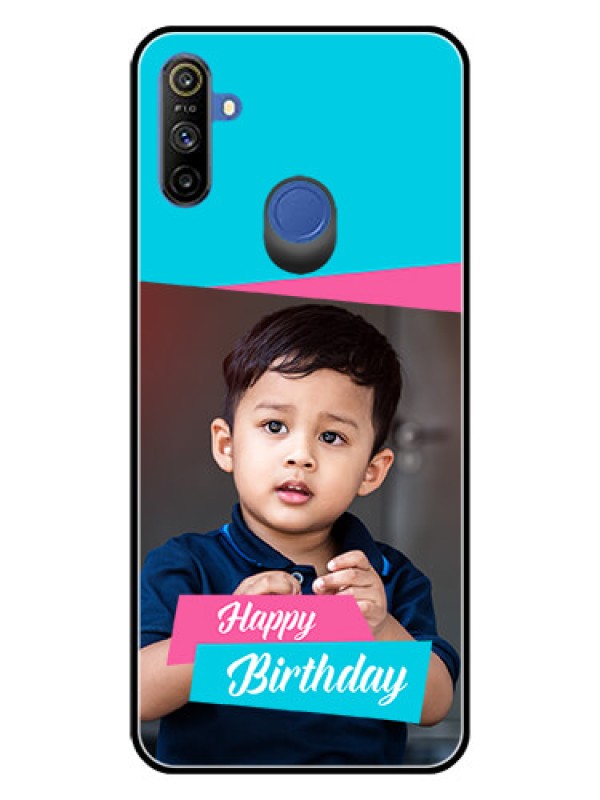 Custom Realme Narzo 10A Personalized Glass Phone Case  - Image Holder with 2 Color Design