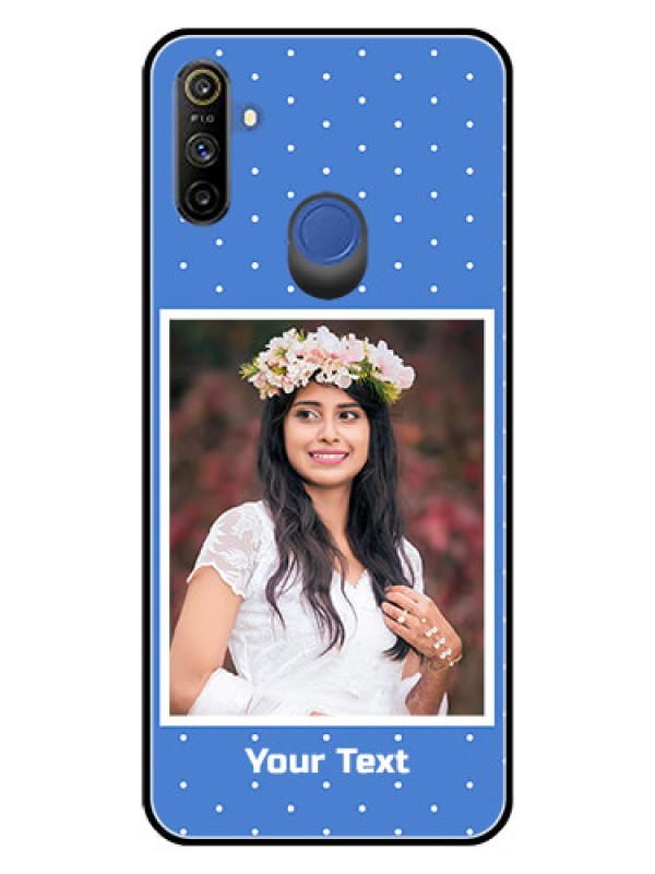 Custom Realme Narzo 10A Photo Printing on Glass Case  - Polka dots design