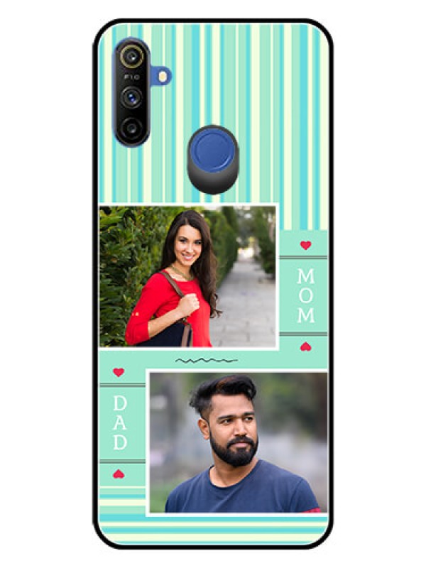 Custom Realme Narzo 10A Custom Glass Phone Case  - Mom & Dad Pic Design