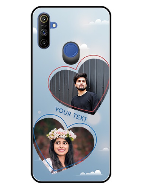 Custom Realme Narzo 10A Custom Glass Mobile Case  - Blue Color Couple Design 