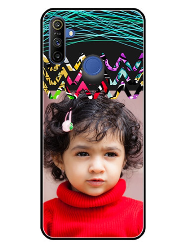 Custom Realme Narzo 10A Personalized Glass Phone Case  - Neon Abstract Design