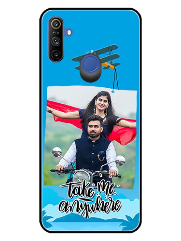 Custom Realme Narzo 10A Custom Glass Mobile Case  - Traveller Design 