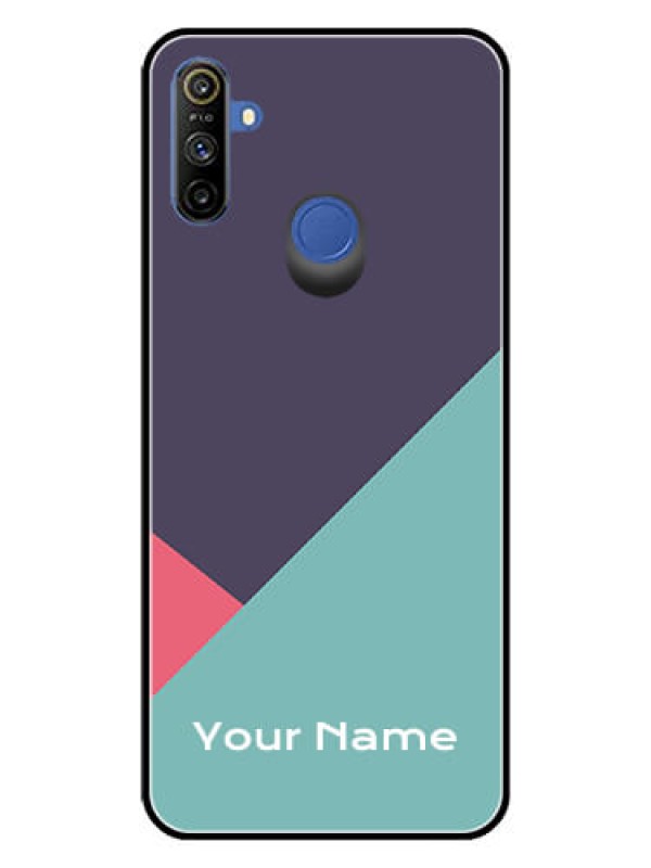 Custom Narzo 10A Custom Glass Mobile Case - Tri Color abstract Design