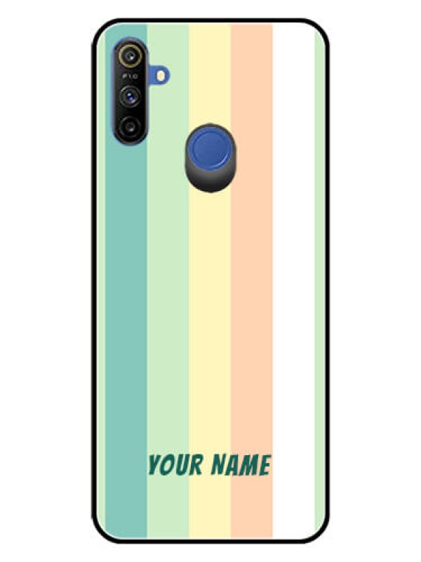 Custom Narzo 10A Photo Printing on Glass Case - Multi-colour Stripes Design