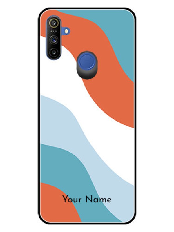 Custom Narzo 10A Custom Glass Mobile Case - coloured Waves Design