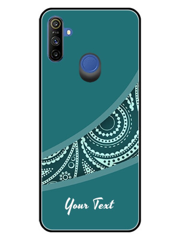 Custom Narzo 10A Photo Printing on Glass Case - semi visible floral Design