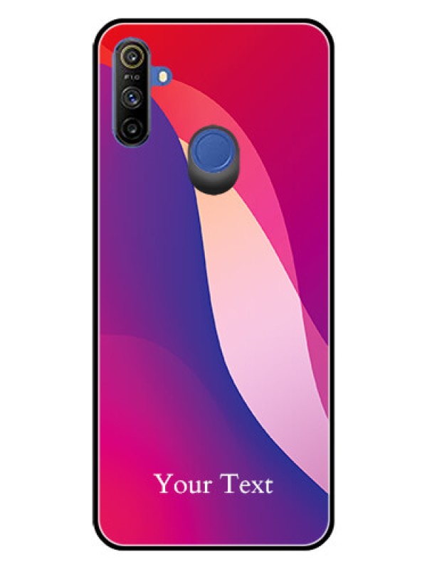 Custom Narzo 10A Personalized Glass Phone Case - Digital abstract Overlap Design