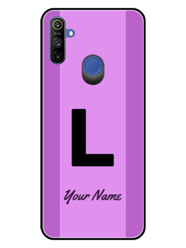 Custom Narzo 10A Custom Glass Phone Case - Tricolor custom text Design