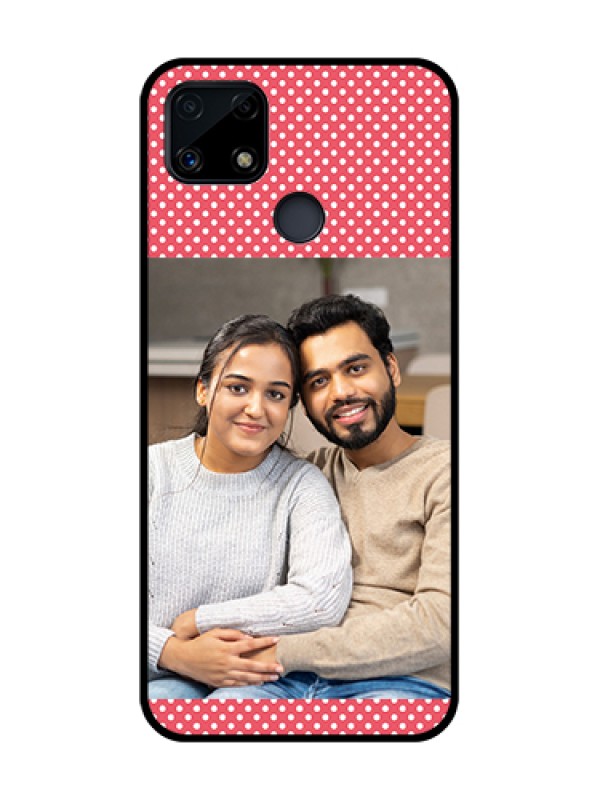 Custom Realme Narzo 20 Custom Glass Phone Case  - White Dotted Design