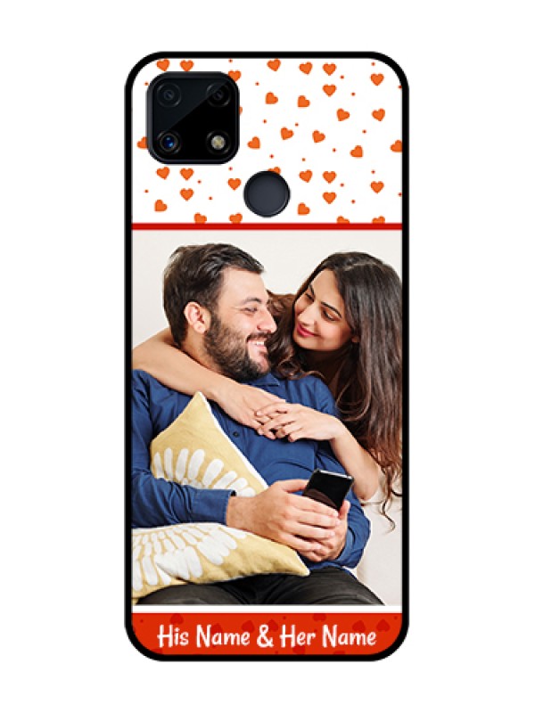 Custom Realme Narzo 20 Custom Glass Phone Case  - Orange Love Symbol Design