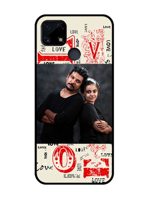 Custom Realme Narzo 20 Photo Printing on Glass Case  - Trendy Love Design Case
