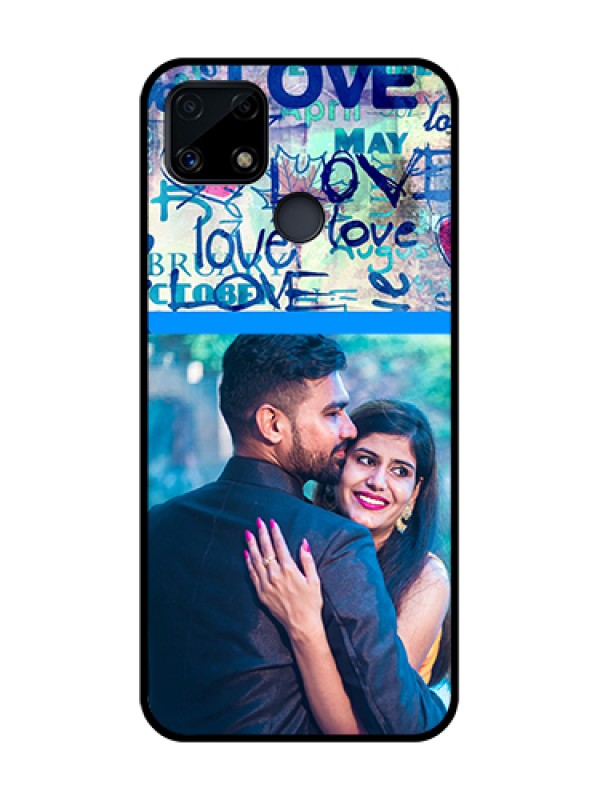 Custom Realme Narzo 20 Custom Glass Mobile Case  - Colorful Love Design