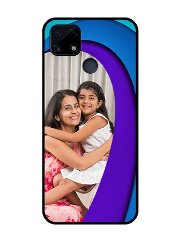 Custom Realme Narzo 20 Photo Printing on Glass Case  - Simple Pattern Design