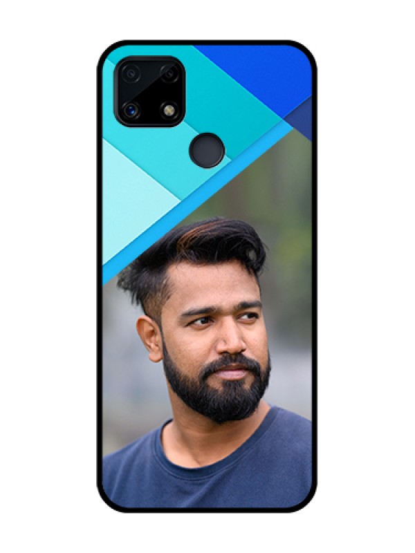 Custom Realme Narzo 20 Custom Glass Phone Case  - Blue Pattern Design