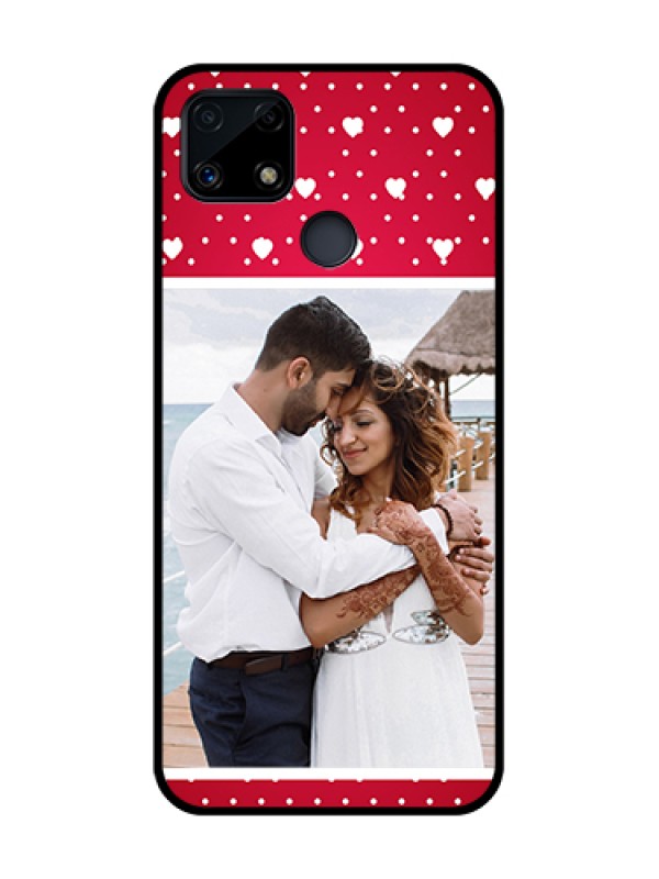 Custom Realme Narzo 20 Photo Printing on Glass Case  - Hearts Mobile Case Design