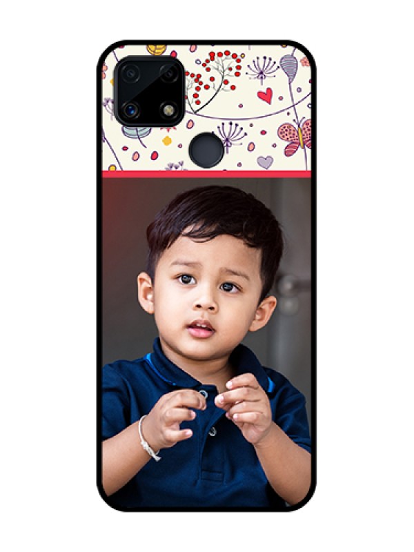 Custom Realme Narzo 20 Custom Glass Mobile Case  - Premium Floral Design