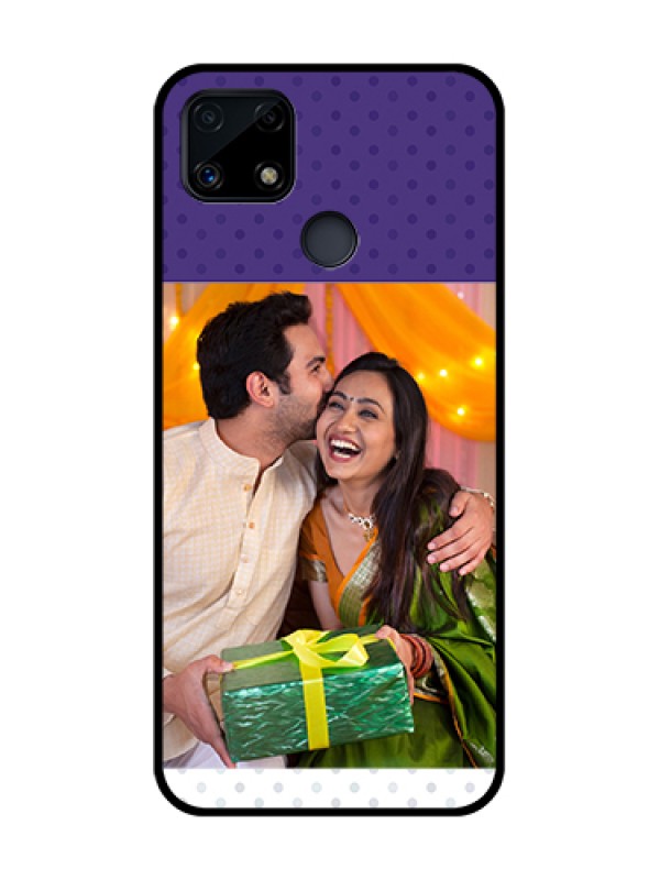 Custom Realme Narzo 20 Personalized Glass Phone Case  - Violet Pattern Design