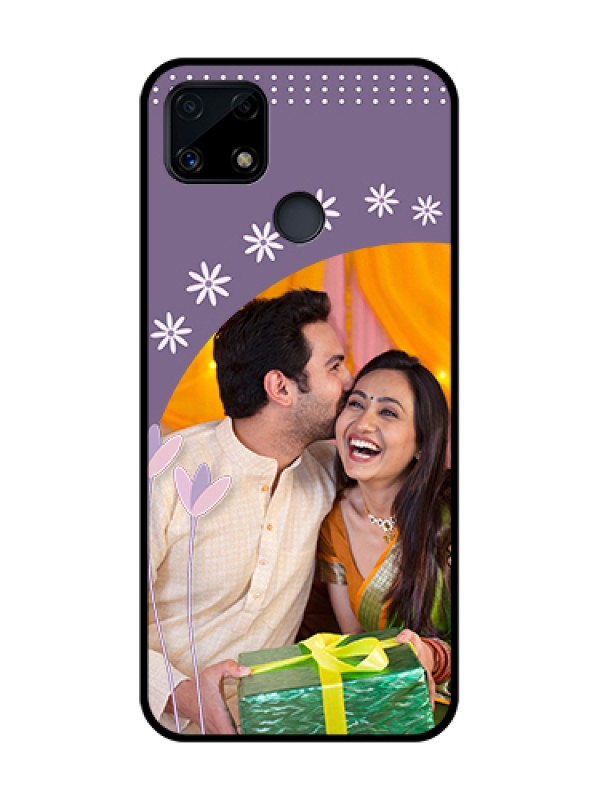 Custom Realme Narzo 20 Custom Glass Mobile Case  - Lavender flowers design 