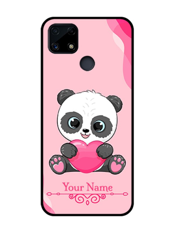 Custom Narzo 20 Custom Glass Mobile Case - Cute Panda Design