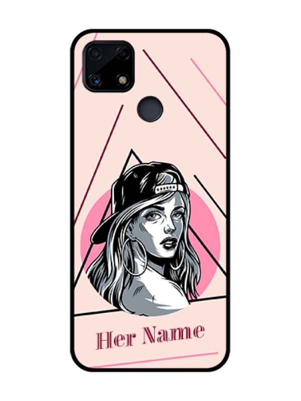 Custom Narzo 20 Personalized Glass Phone Case - Rockstar Girl Design