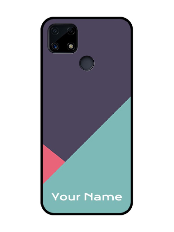 Custom Narzo 20 Custom Glass Mobile Case - Tri Color abstract Design